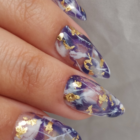 Purple Amethyst inspired luxury Press On Nails pPN16 - Picture 3 of 6